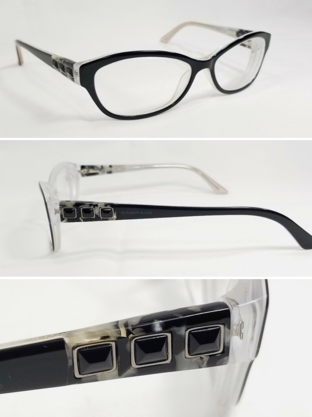 RAMPAGE R184 BLK BLACK AUTHENTIC CATS EYE WOMENS EYEGLASSES